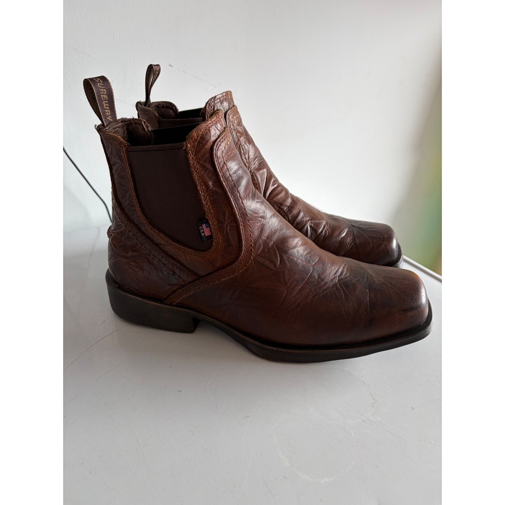 Sureway SW608 Mens Brown Leather Chelsea Work Boots Square Toe ASTM EH 10.5